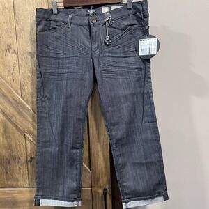 Anastacia by s.Oliver Jeans Size 32 Low Rise Dark Wash Cuffed Denim Pants NWT